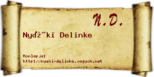 Nyéki Delinke névjegykártya